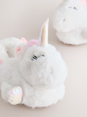 白色獨角獸 - 3D Slippers - 圖片 4/5