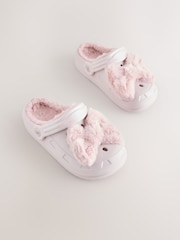 Schleife, Pink - Fur Lined Slipper Clogs - Bild 1 von 5
