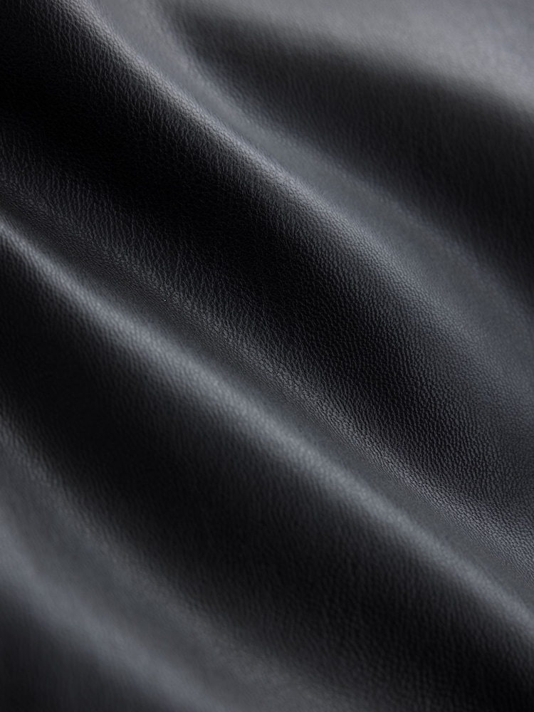 Black Front Seam Faux Leather Leggings - Image 8 of 8 Black Front Seam Faux Leather Leggings - Image 8 of 8