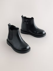 Schwarz - Chelsea-Stiefeletten aus Leder - Bild 1 von 5