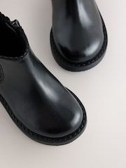 Schwarz - Chelsea-Stiefeletten aus Leder - Bild 3 von 5