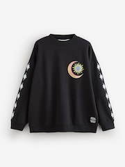 Never Fully Dressed Black Embroidered Print Crew Neck Sweatshirt - Image 1 of 6