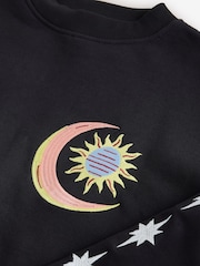 Never Fully Dressed Black Embroidered Print Crew Neck Sweatshirt - Image 4 of 6