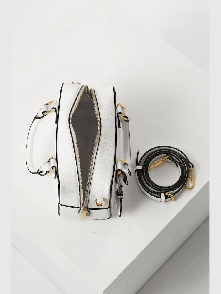 Luella Grey White Lilian Barrel Cross-Body Bag - Image 7 of 7