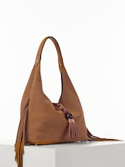 Luella Grey Paloma Suede Fringe Black Shoulder Bag - Image 2 of 3