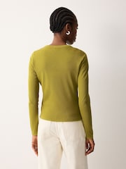 Jigsaw Green Button Through Long Sleeve Baby T-Shirt - Image 4 of 5