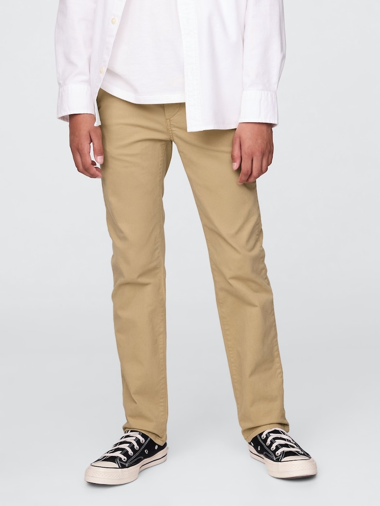 Gap Beige Uniform Straight-Fit Stretch Chinos (5-13yrs) - Image 1 of 4
