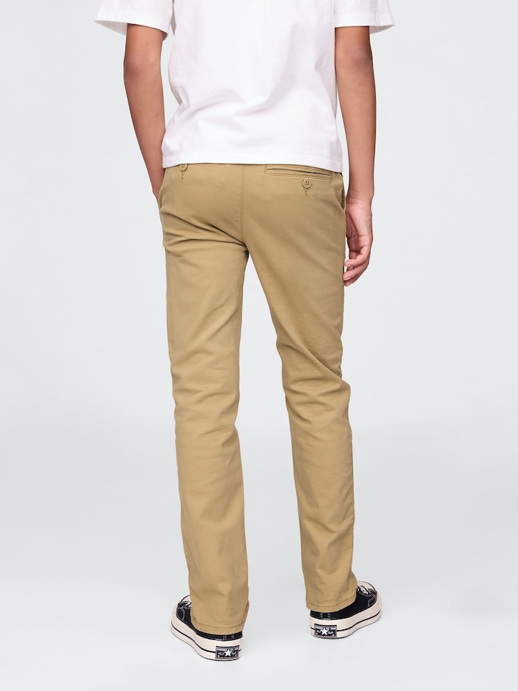 Gap Beige Uniform Straight-Fit Stretch Chinos (5-13yrs) - Image 2 of 4