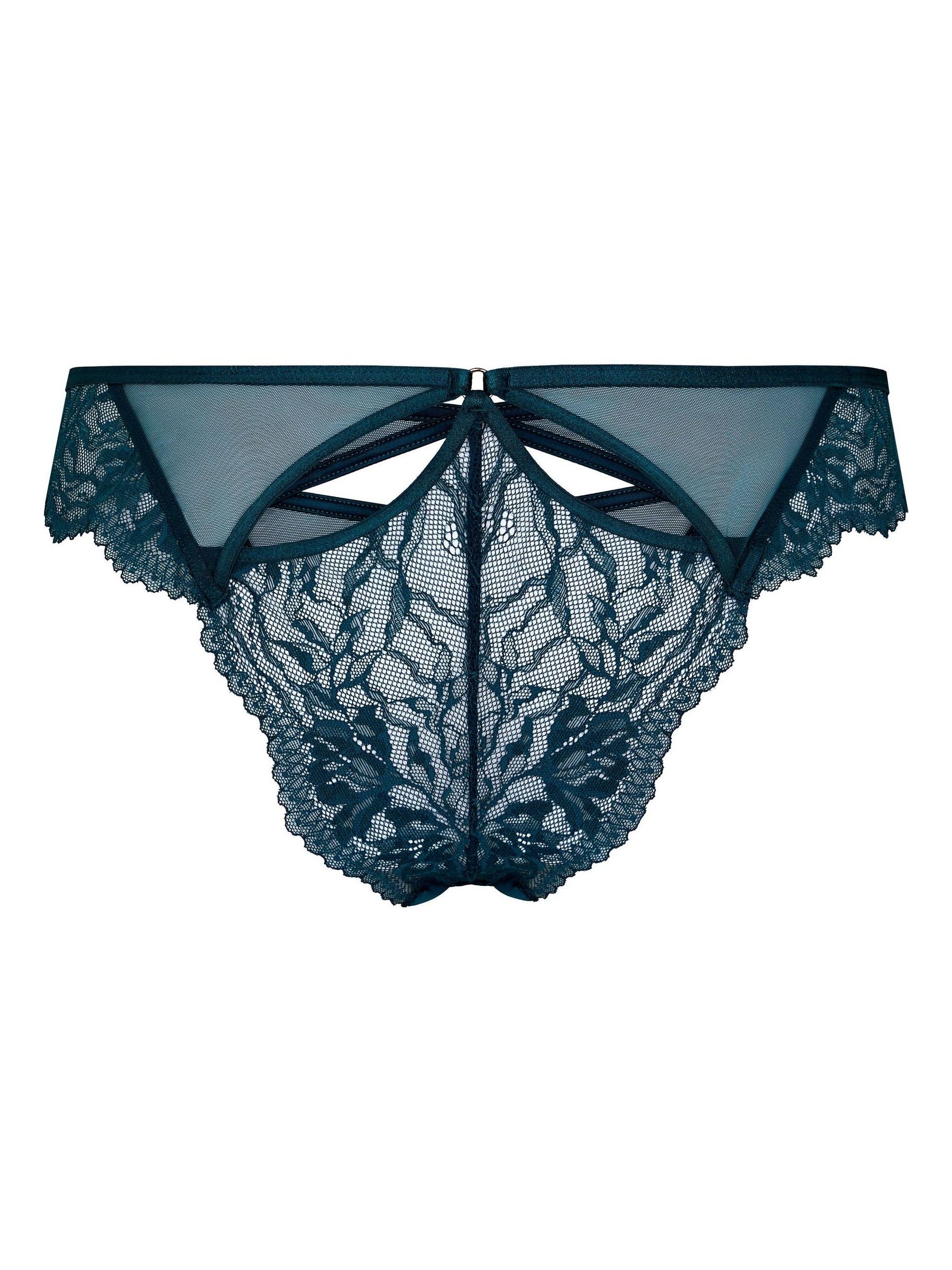 Buy Hunkemoller Blue Amel Open Crotch Brazilian Knickers from the