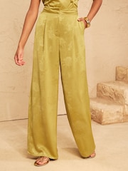 Love & Roses Satin Jaqcuard Trousers - Immagine 1 di 5