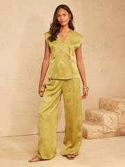 Love & Roses Satin Jaqcuard Trousers - Immagine 3 di 5