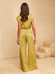 Love & Roses Satin Jaqcuard Trousers - Immagine 4 di 5
