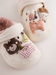 Neutral Character Faux Fur Lined Clog Slippers - Image 4 of 5