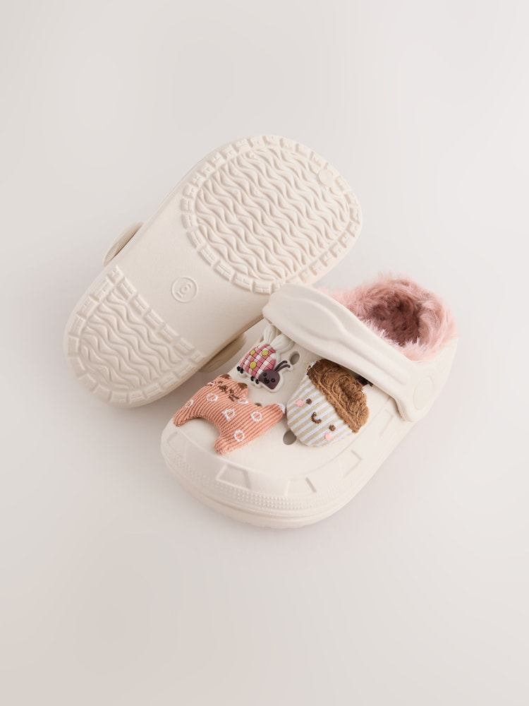 Neutral Character Faux Fur Lined Clog Slippers - Image 5 of 5