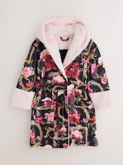 Baker by Ted Baker Black Floral Velour Dressing Gown - Image 5 of 11