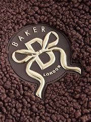 Baker by Ted Baker Brown Borg Fleece & Nylon Mix Hooded Jacket - Image 11 of 15