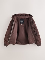 Baker by Ted Baker Brown Borg Fleece & Nylon Mix Hooded Jacket - Image 9 of 15