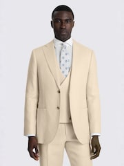 MOSS Neutral Tailored Fit Twill Linen Suit Jacket - Image 1 of 6