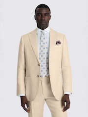 MOSS Neutral Tailored Fit Twill Linen Suit Jacket - Image 3 of 6