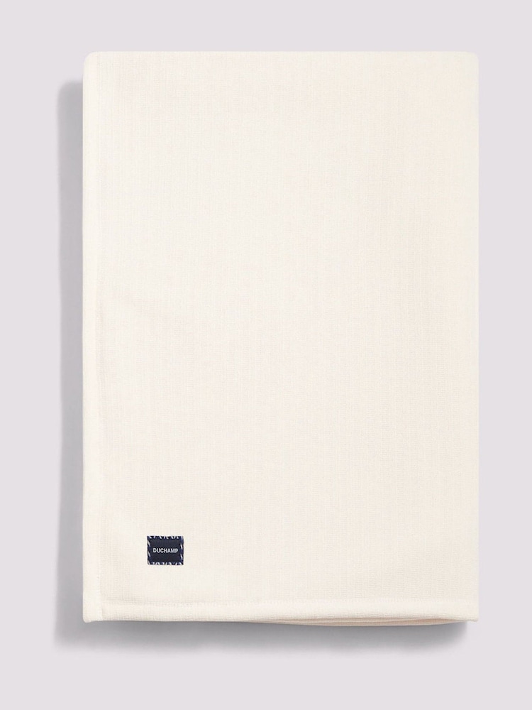 Duchamp White Smoke Luxury Double-Sided Fleece Throw - Image 1 of 6