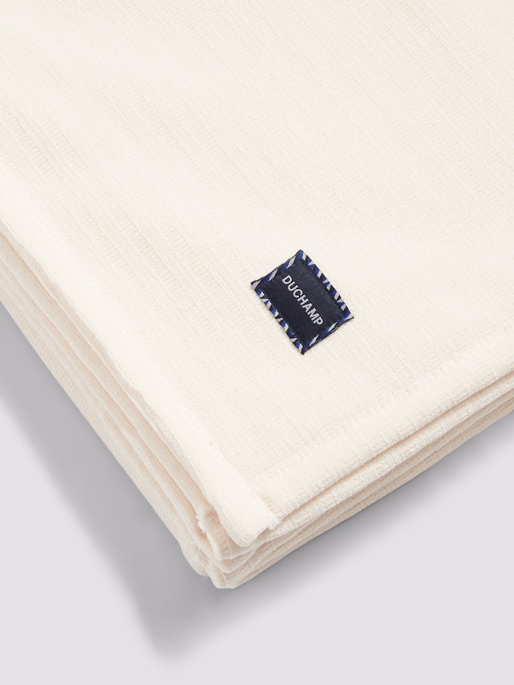 Duchamp White Smoke Luxury Double-Sided Fleece Throw - Image 6 of 6