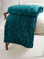 Us Polo Assn Teal Green Premium Plush Fleece Throw - Image 2 of 6