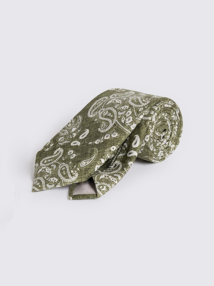 MOSS Green Bottinelli Silk Paisley Tie - Image 1 of 2