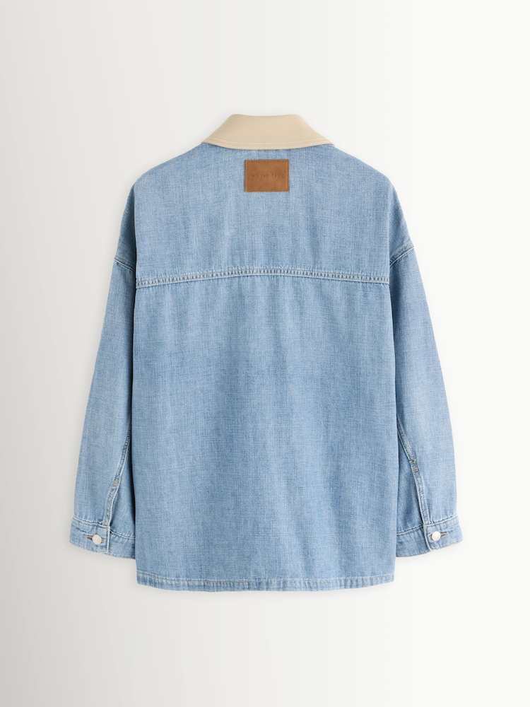 Free People Blue Lemon Denim Jacket - Image 2 of 5 Free People Blue Lemon Denim Jacket - Image 2 of 5