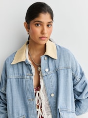 أزرق - سترة من دنيم تشكيلة Lemon من Free People - صورة 6 من 12