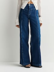 Free People Blue Libre Wide Leg Jeans - Image 4 of 7