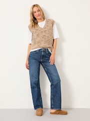 Denim azul - Calça Jeans Reta Relaxada FatFace - Imagem 3 de 7