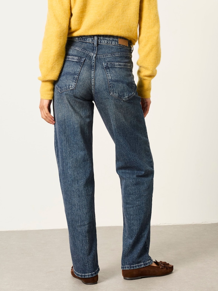 Azul azul-petróleo escuro - Calça Jeans Reta Relaxada FatFace - Imagem 2 de 6 Azul azul-petróleo escuro - Calça Jeans Reta Relaxada FatFace - Imagem 2 de 6