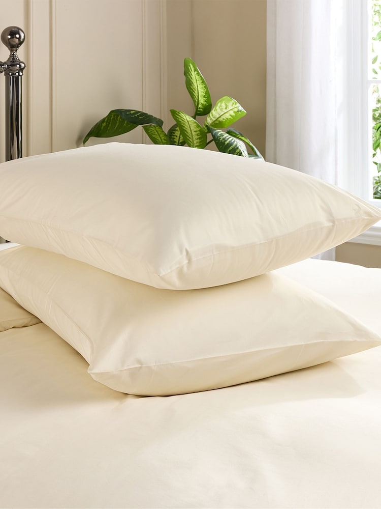 Hotel Pure Luxury Cream 5 Star Classic Pillowcase Pair - Image 1 of 6 Hotel Pure Luxury Cream 5 Star Classic Pillowcase Pair - Image 1 of 6