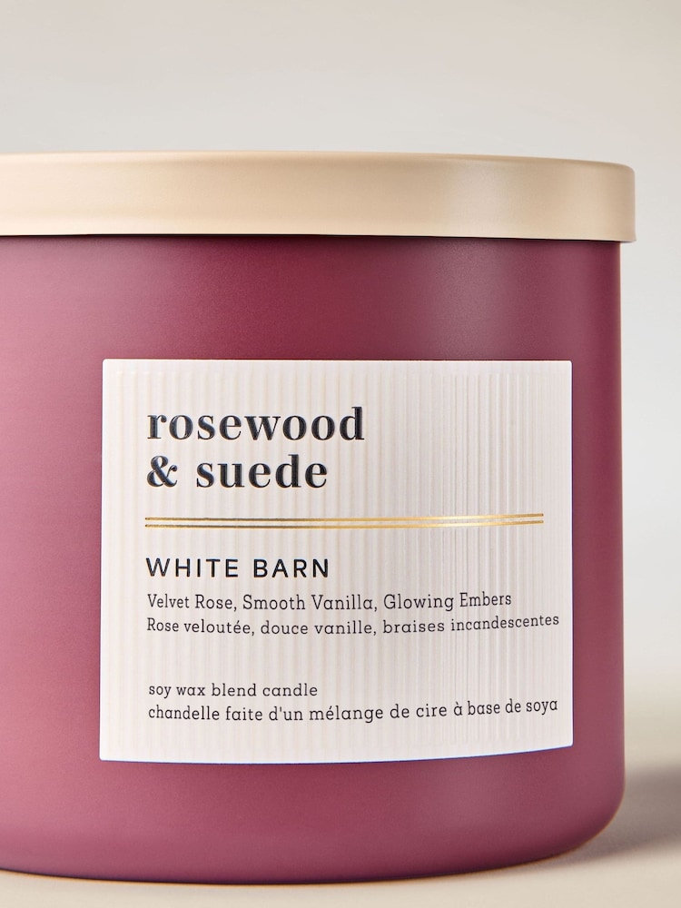Bath & Body Works Rosewood & Suede 3 Wick Candle 411g - Image 2 of 4