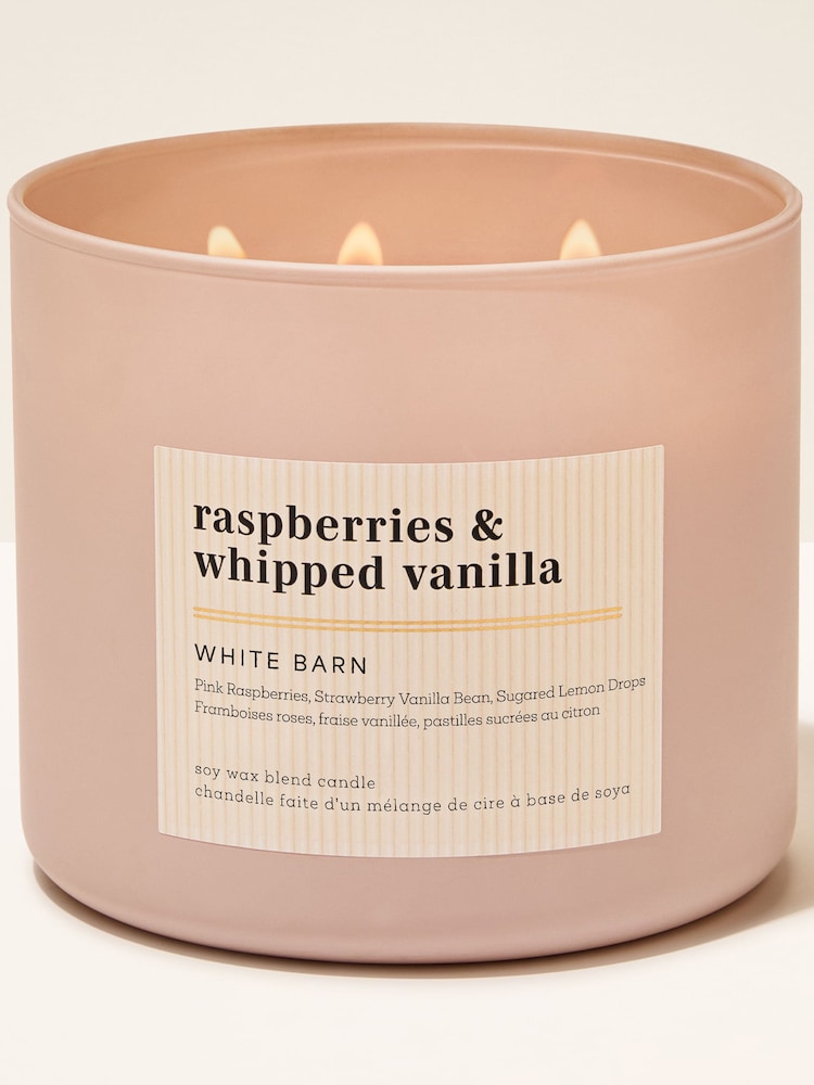 Bath & Body Works Raspberries & Whipped Vanilla 3 Wick Candle 411g - Image 1 of 3