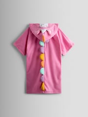 JoJo Maman Bébé Pink Unicorn Character Hooded Poncho Towel - Image 2 of 5