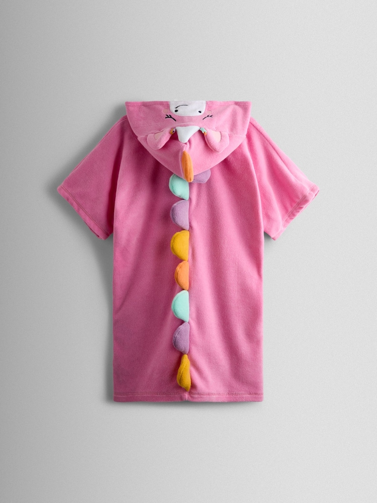 JoJo Maman Bébé Pink Unicorn Character Hooded Poncho Towel - Image 2 of 5