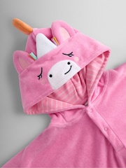 JoJo Maman Bébé Pink Unicorn Character Hooded Poncho Towel - Image 5 of 5