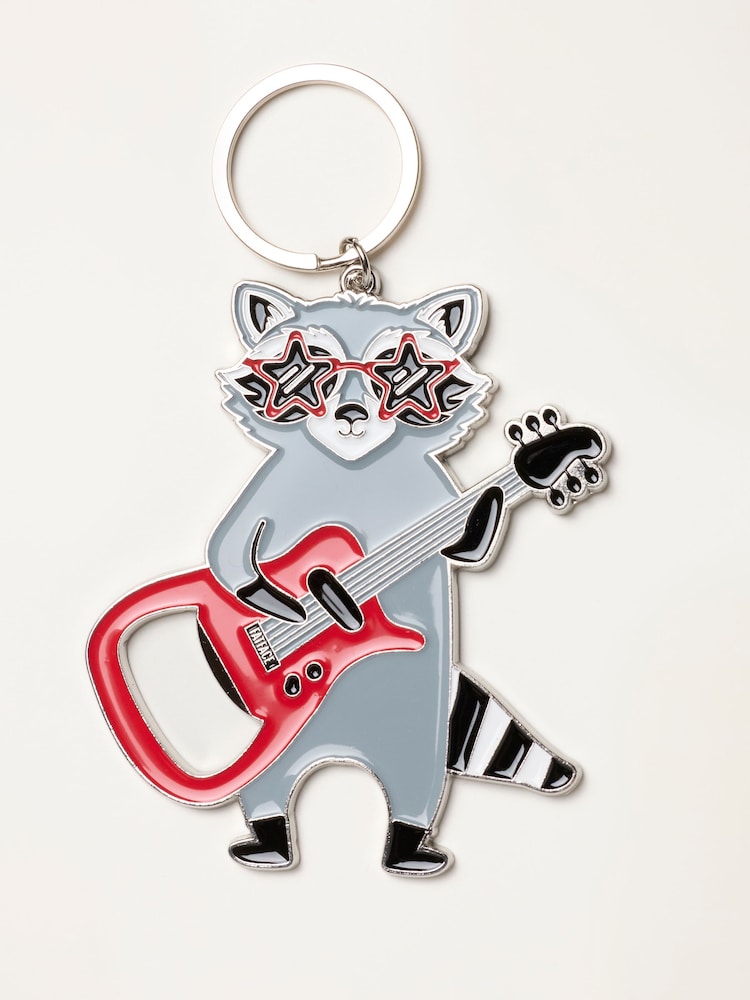 FatFace Rocking Racoon Bottle Opener Keyring - Obraz 2 z 3