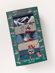 FatFace Multi 7 Pack Sport Animal Socks in a Gift Box - Image 1 of 3