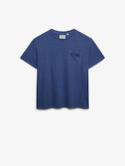 Superdry Aqua Blue Cotton Classic Pocket T-Shirt - Image 7 of 8