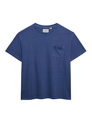 Superdry Aqua Blue Cotton Classic Pocket T-Shirt - Image 8 of 8