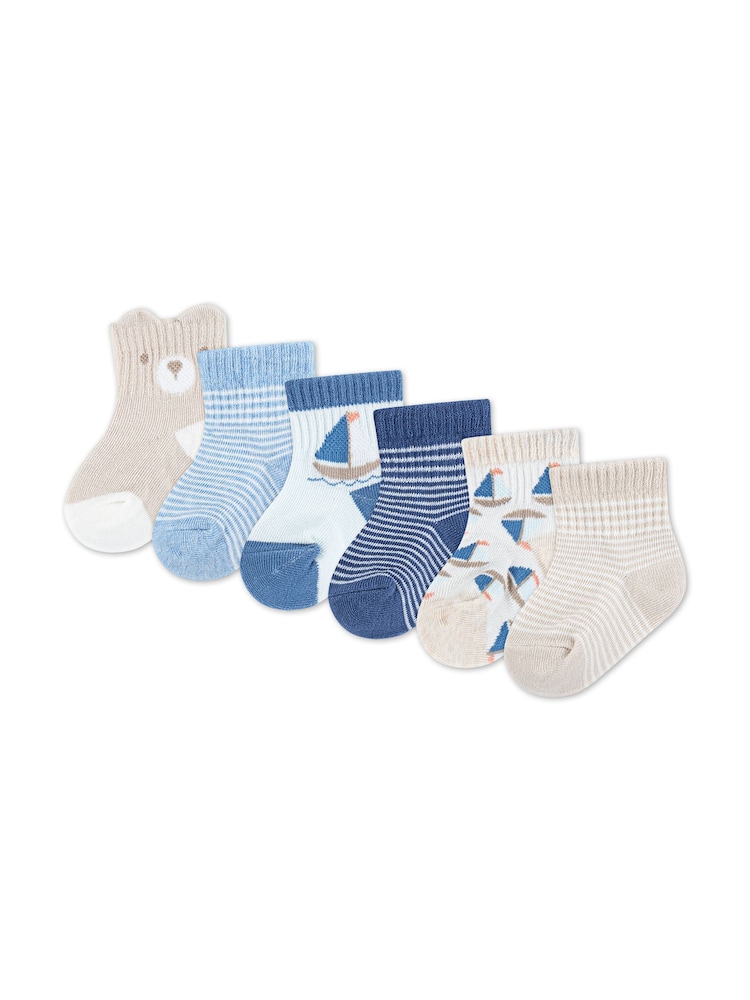 Huggies Blue Baby Socks 6 Pack - صورة 1 من 3