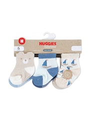 Huggies Blue Baby Socks 6 Pack - صورة 3 من 3