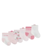 Huggies Baby Pink 6 Pack Socks - صورة 2 من 3