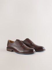 Brown Leather Oxford Toecap Shoes - Image 2 of 6