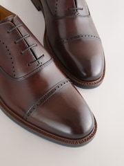 Brown Leather Oxford Toecap Shoes - Image 4 of 6