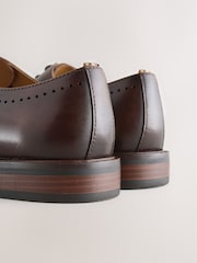 Brown Leather Oxford Toecap Shoes - Image 5 of 6