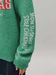 Green/Pink The Grinch License - كنزة عيد الميلاد بكم طويل - صورة 4 من 7