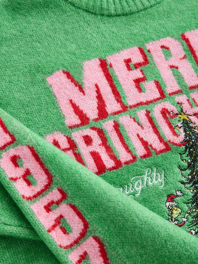 Green/Pink The Grinch License - كنزة عيد الميلاد بكم طويل - صورة 7 من 7 Green/Pink The Grinch License - كنزة عيد الميلاد بكم طويل - صورة 7 من 7